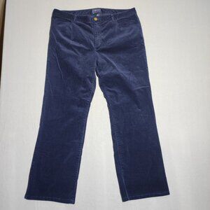 Chaps Denim corduroy pants woman's size 16 dark blue colour straight leg